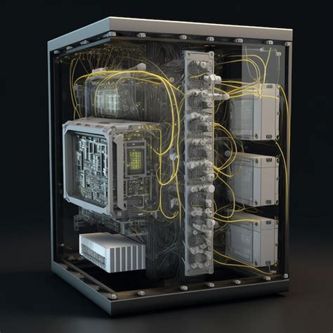 premium ai image  close    computer case  multiple wires