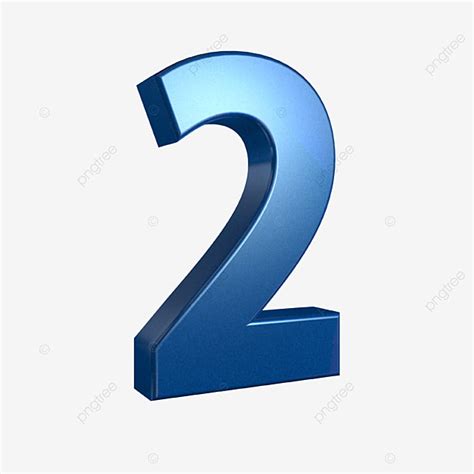 2 Number 3d Png Blue Number 2 3d Png 3d Number Png Image For Free