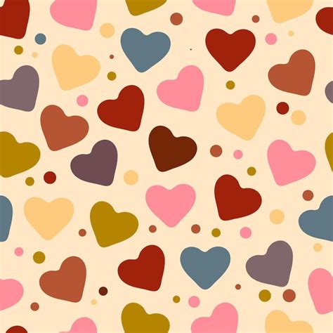 Premium Vector Seamless Pattern With Hearts Vector Romantic Repeated