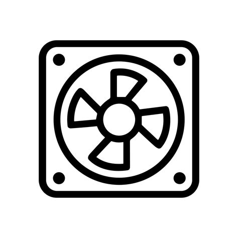 Simple Outline Computer Fan Cooling System Square Shape Icon 68738551