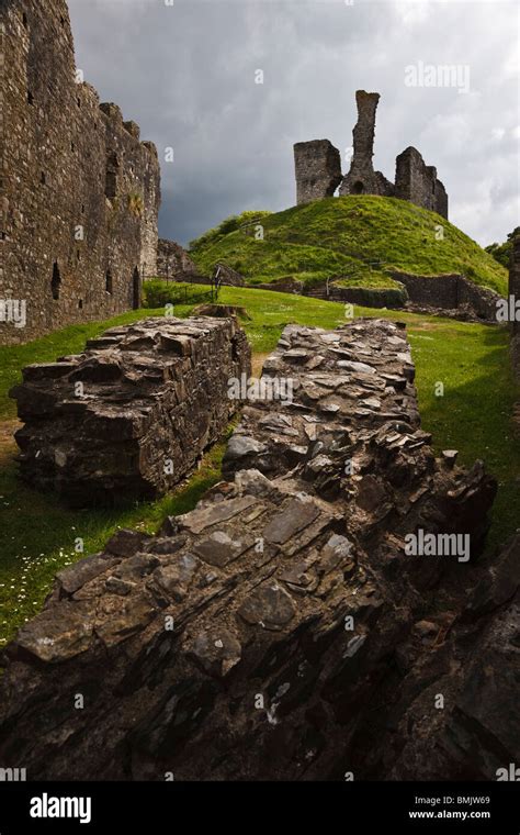 The dramatic ruins of Okehampton Castle, Dartmoor, Devon, England Stock Photo - Alamy