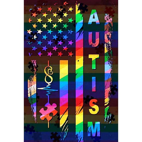 Autism American Flag Different Not Less Sublimated Double Sided Deluxe