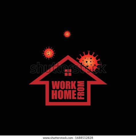 Work Home Logo Design Global Pandemic Stock Vector Royalty Free