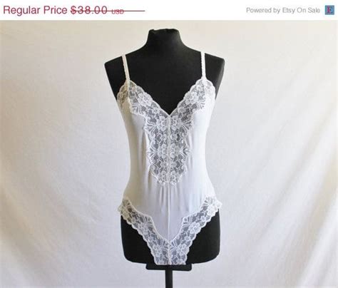 Vintage 70s Guy Laroche White Lace Teddy Girdle Lingerie Guy Laroche