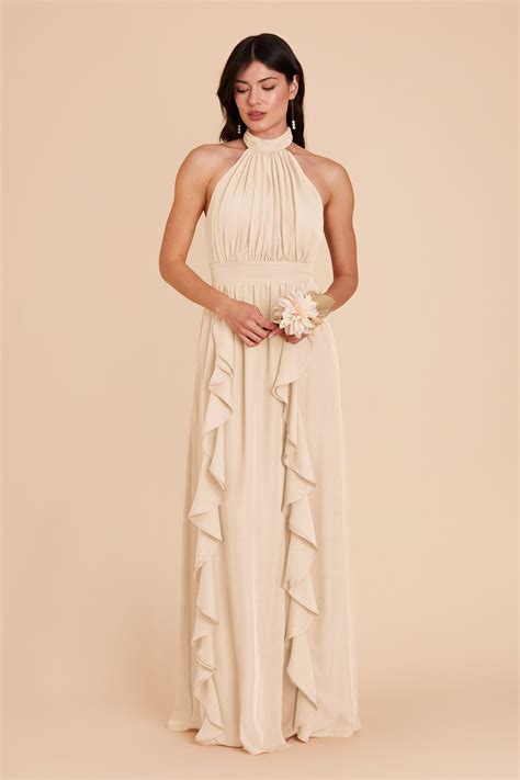 Joyce Champagne Chiffon Bridesmaid Dress Birdy Grey
