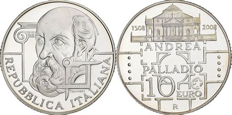 Italien 10 Euro 2008 Rome Andrea Palladio Rome BE STGL Silber KM