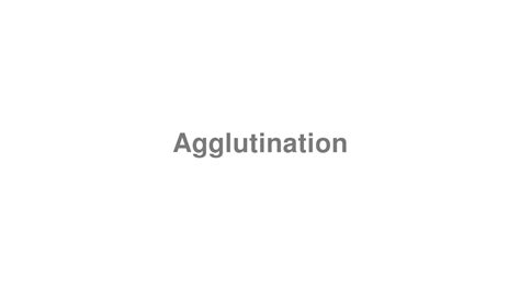 How to Pronounce "Agglutination" - YouTube