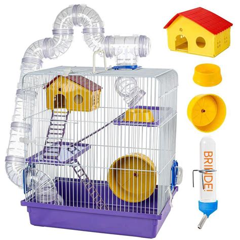 Gaiola Hamster Grande 3 Andares Completa C Tubos Rodinha Casa