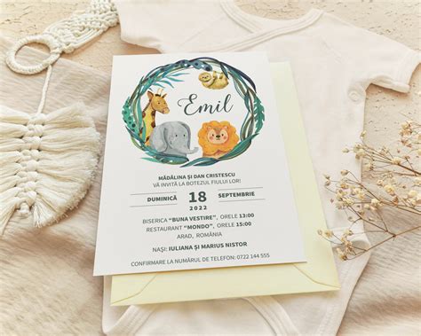 Invitatie Botez Jungle Safari Nuptialis