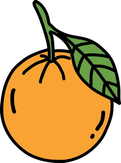 Doodle Freehand Sketch Drawing Of Orange Fruit Png