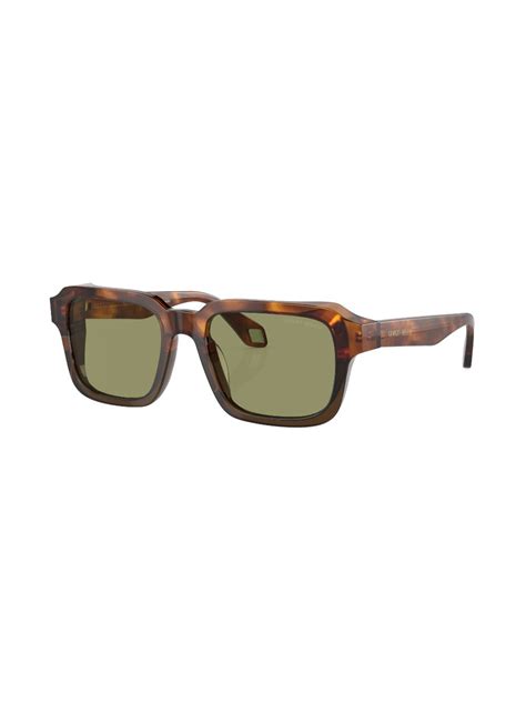 Giorgio Armani Lunettes De Soleil Monture Rectangulaire Vert