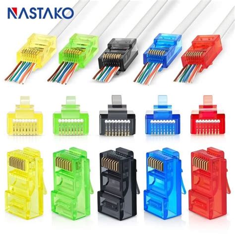 Rj Passthrough Connector Colors Cat E Cat Connector Rj Easy Pass