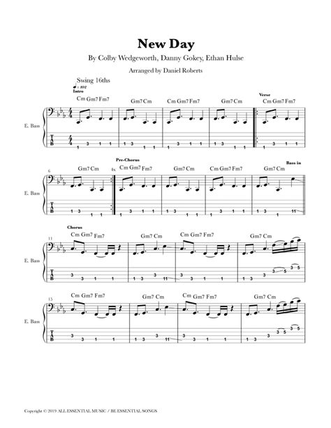 New Day (arr. Daniel Roberts) by Danny Gokey Sheet Music for Bass Guitar Tab at Sheet Music Direct