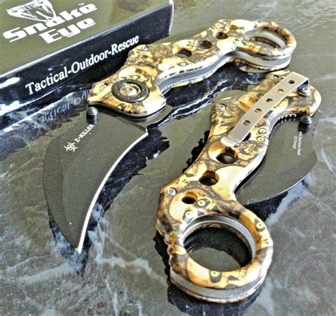 8 Zombie Killer Karambit Claw Blade Fantasy Skulls Pocket Knife