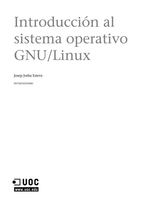 Pdf De Programaci N Introducci N Al Sistema Operativo Gnu Linux