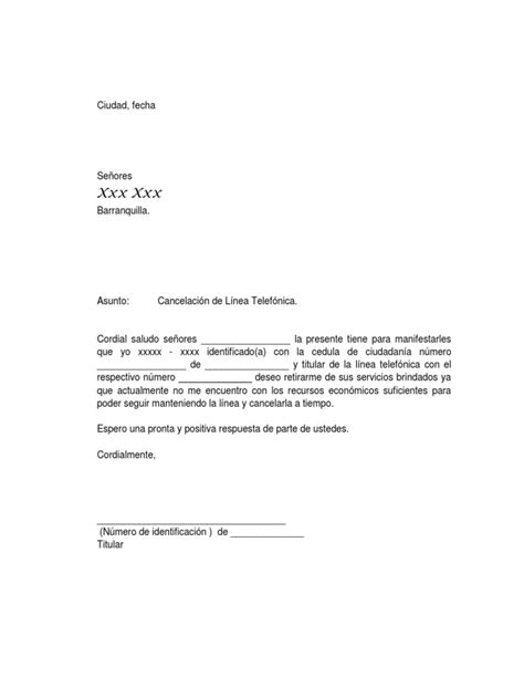 Modelo Carta De Retiro De Servicios