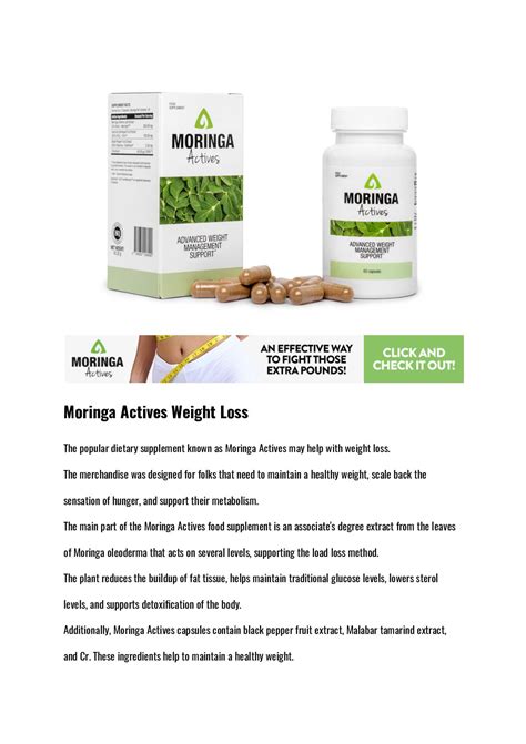 Calaméo Moringa Actives The perfect food supplement to support your