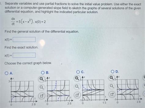 Solved Separate Variables And Use Partial Fractions To Solve Chegg