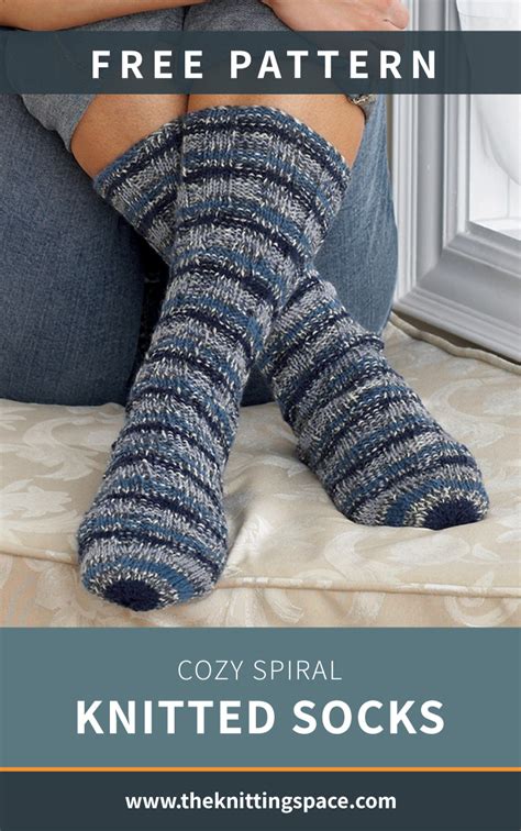 Cozy Spiral Knitted Socks Free Knitting Pattern