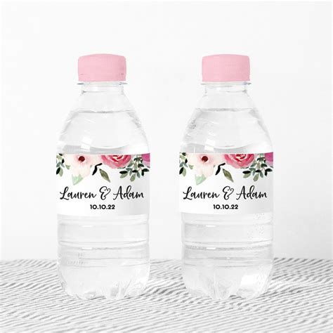 Etiquetas De Botella De Agua De Boda Personalizadas Etiquetas Etsy