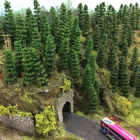 Pz Layout Ferroviario Oo Ho Scala Modello Treno Alberi Verdi