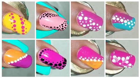 Easy 8 Dotting Nail Art Design 💅 Nailart Nail Naildesign Youtube