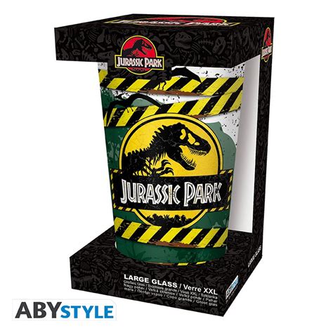 Jurassic Park Large Glass 400ml Danger High Voltage