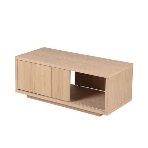 Table Basse Cm Portes Coulissantes Naturel Guntur Maison Et