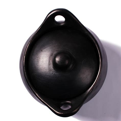 Black Clay La Chamba Rounded Soup Pot Medium Ancient Cookware