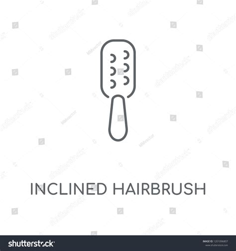 Inclined Hairbrush Linear Icon Inclined Hairbrush Stock Vector Royalty