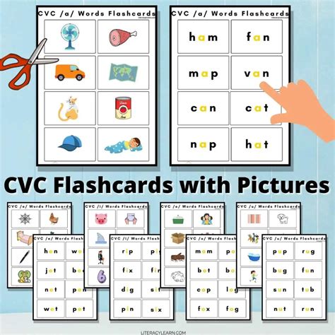 Cvc Word Flashcards With Pictures Free Printables