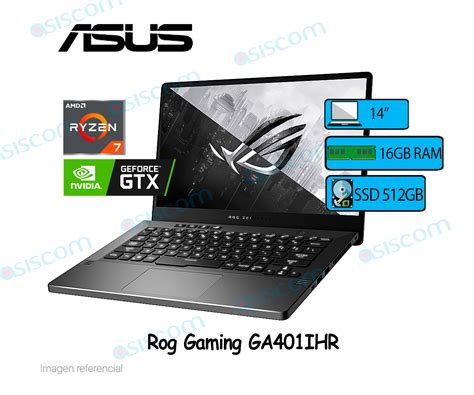 Laptop Asus Rog Zephyrus G14 Ga401ih Ryzen 7 4800hs Ram 16gb Ssd 512 Gb Video Nvidia Gtx1650 4gb