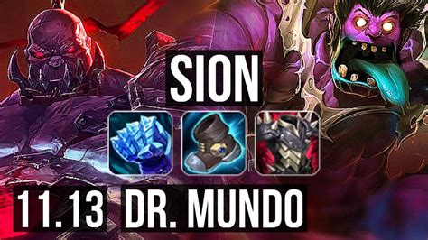 SION Vs DR MUNDO TOP DEFEAT 6 3 17 1 3M Mastery 300 Games