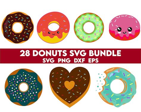 Donut SVG Bundle Donut Png Donut Clipart Donut Cut Files Sprinkle