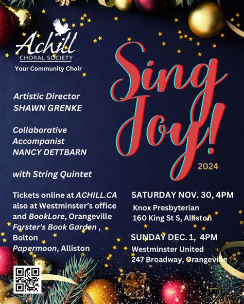 Sing Joy Achill Choral Society Orangeville Ontario