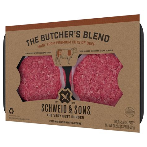 Schweid Sons Butcher S Blend Fresh Ground Beef Burgers Ea Ct Shipt