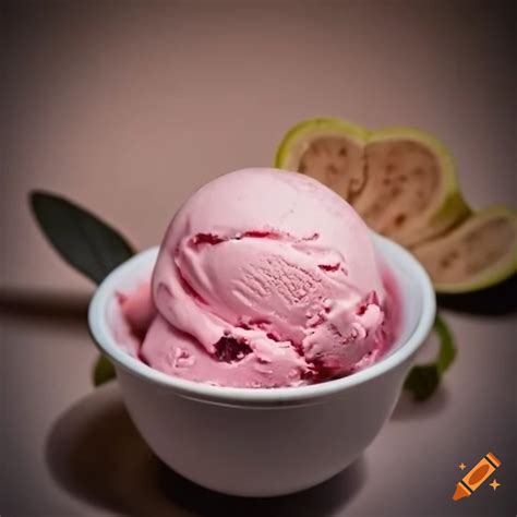 Delicious Pink Ice Cream With Guava Fruit On Craiyon