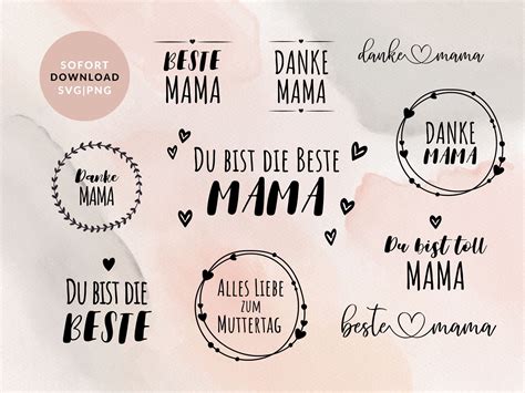 Mama Plotterdatei SVG Bundle Plotterdatei Muttertag Etsy De