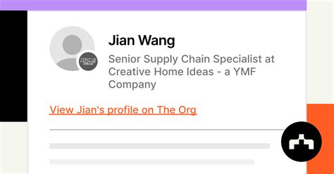 Jian Wang Senior Supply Chain Specialist At Creative Home Ideas A