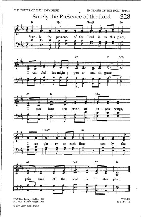 Surely The Presence Of The Lord Chorus Digital Hymn Tune Sheet Music