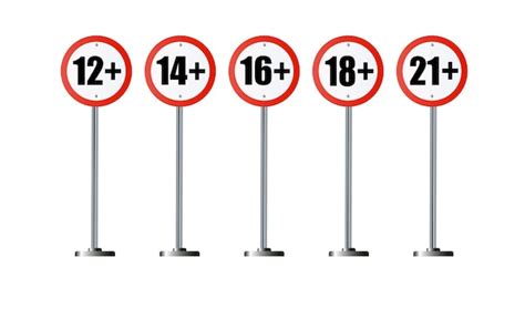 premium vector age limit sign set adults content  age