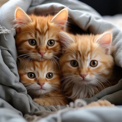Premium Ai Image Cute Kitten In Blanket