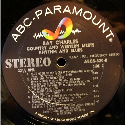 Ray Charles With The Jack Halloran Singers And Raelets Country And Western Meets Rhythm And