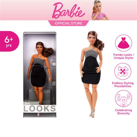 Barbie Signature Looks Doll Curvy Brunette บารบ ซกเนเจอร รนเคอรวบรเนตต HBX
