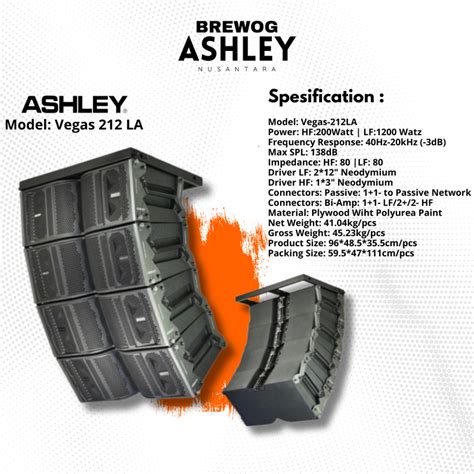 Jual Speaker Line Array Ashley Vegas 212 LA Original 12 Inch Passive