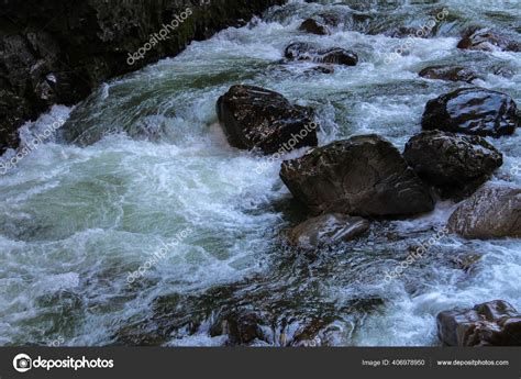 beautiful view river flowing rocks stock photo  wirestock