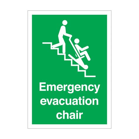 Emergency Evacuation Chair Sign Evacuation Chair Signage