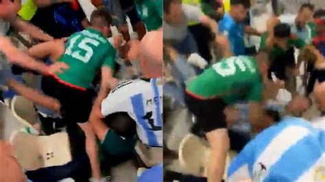 Video As Fue La Brutal Pelea Entre Mexicanos Y Argentinos En El