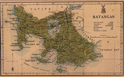 Map of Batangas, 1918 - Batangas History, Culture and Folklore