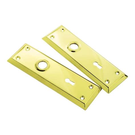 First Watch Security Polished Brass Mortise Trim Plates 2 Pack 1142 The Home Depot